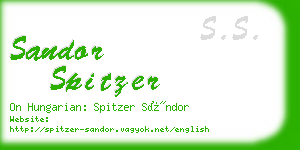 sandor spitzer business card